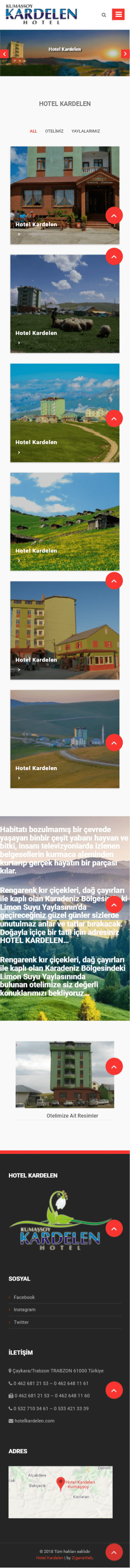 Hotel Kardelen Mobile Görünümü